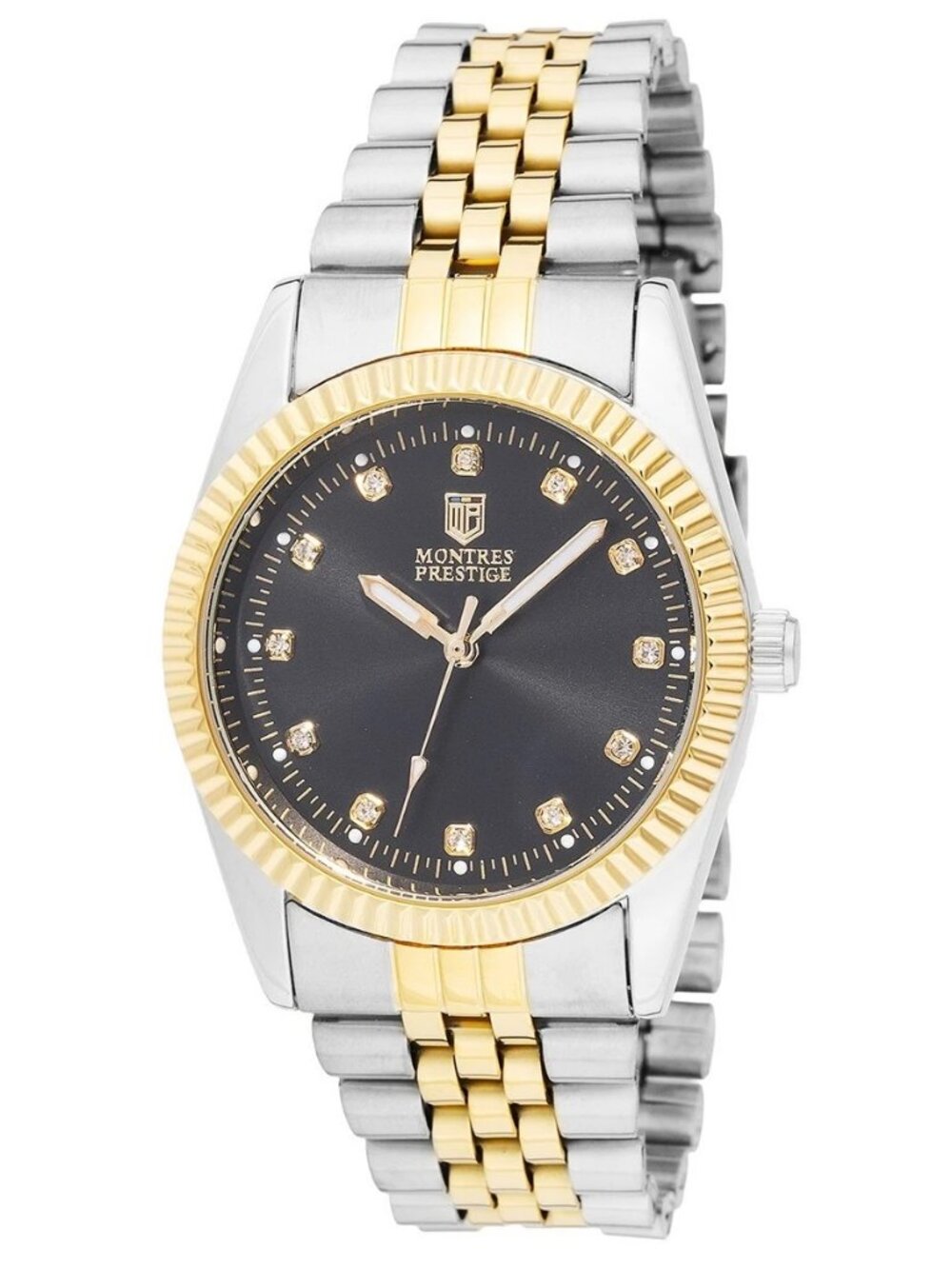 $99 Montres Prestige X Invicta Unisex Gold Steel 38mm Quartz Watch MPW-0273 NIB